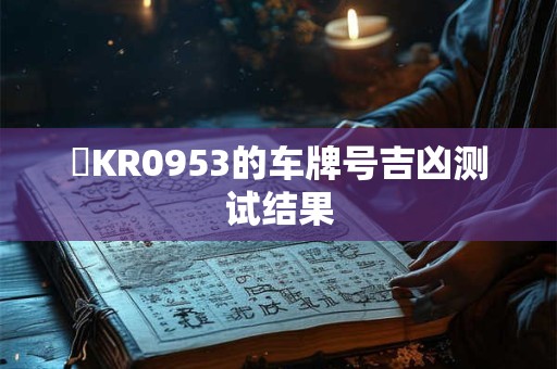 閩KR0953的车牌号吉凶测试结果