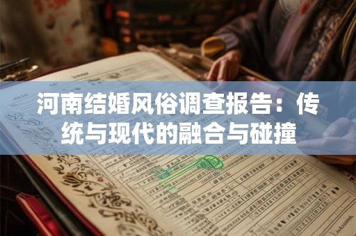 河南结婚风俗调查报告：传统与现代的融合与碰撞
