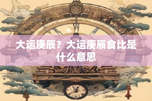 大运庚辰？大运庚辰食比是什么意思