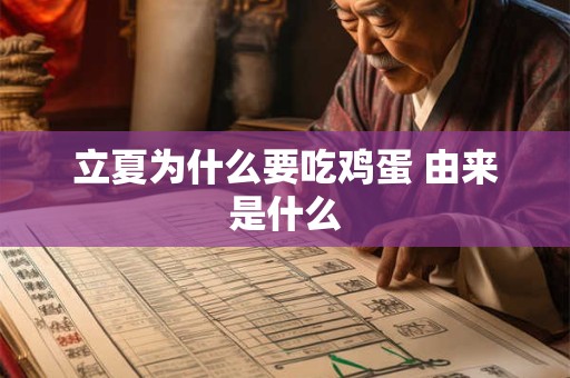 立夏为什么要吃鸡蛋 由来是什么