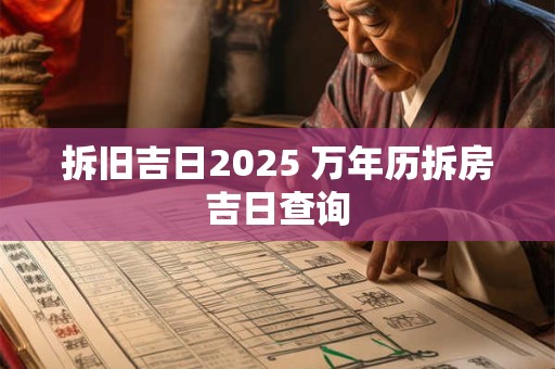 拆旧吉日2025 万年历拆房吉日查询