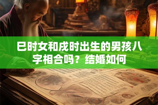 详细阅读:巳时女和戌时出生的男孩八字相合吗?结婚如何 巳时女和戌时出生的男孩八字相合吗?结婚如何