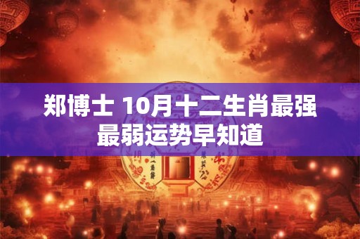郑博士 10月十二生肖最强最弱运势早知道