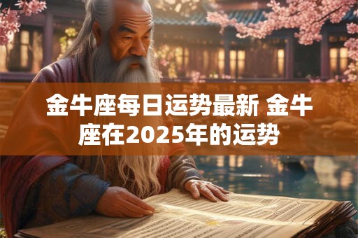 金牛座每日运势最新 金牛座在2025年的运势