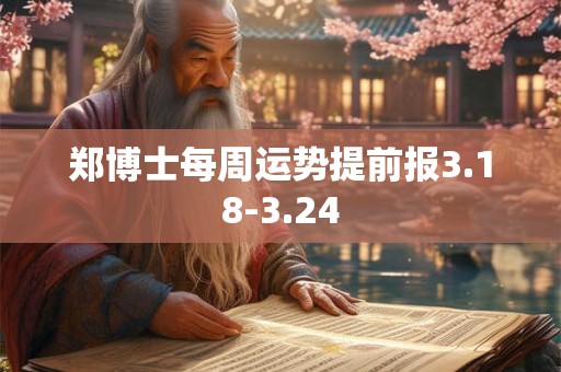 郑博士每周运势提前报3.18-3.24