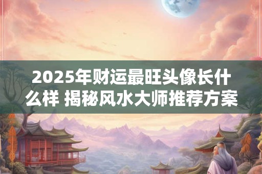 2025年财运最旺头像长什么样 揭秘风水大师推荐方案