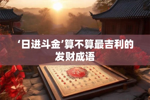 ‘日进斗金’算不算最吉利的发财成语