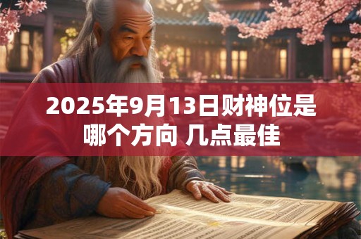 2025年9月13日财神位是哪个方向 几点最佳