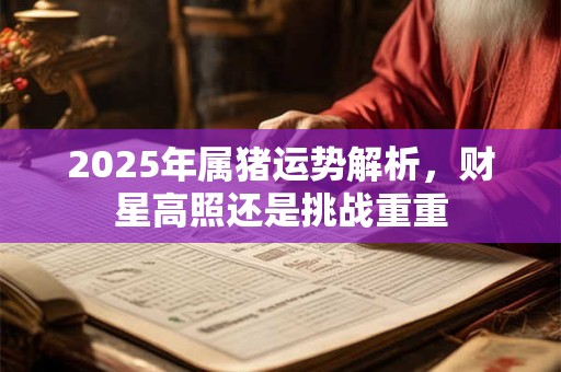 2025年属猪运势解析，财星高照还是挑战重重