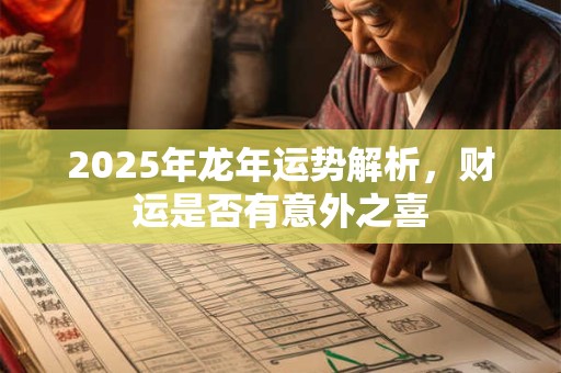 2025年龙年运势解析，财运是否有意外之喜