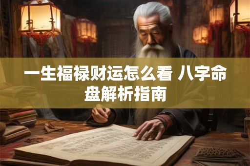 一生福禄财运怎么看 八字命盘解析指南