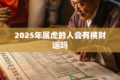 2025年属虎的人会有横财运吗