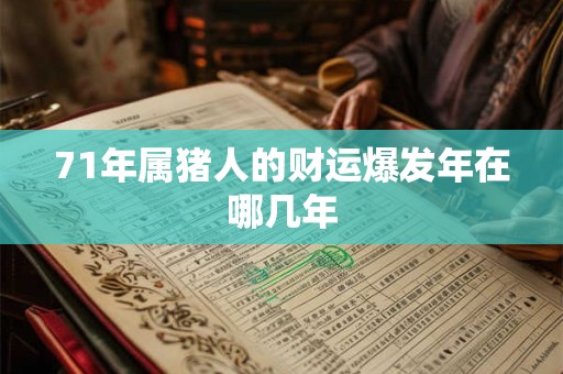 71年属猪人的财运爆发年在哪几年