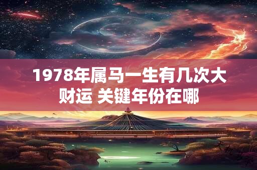 1978年属马一生有几次大财运 关键年份在哪