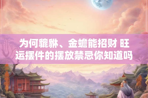 为何貔貅、金蟾能招财 旺运摆件的摆放禁忌你知道吗