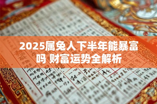 2025属兔人下半年能暴富吗 财富运势全解析