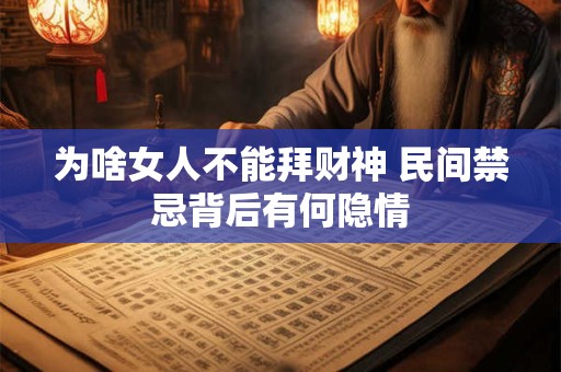 为啥女人不能拜财神 民间禁忌背后有何隐情