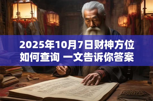2025年10月7日财神方位如何查询 一文告诉你答案
