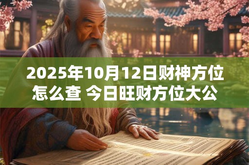 2025年10月12日财神方位怎么查 今日旺财方位大公开