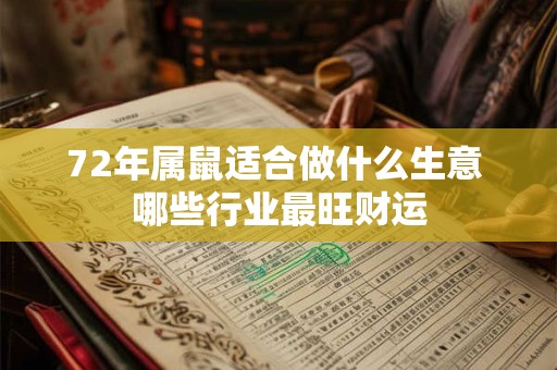 72年属鼠适合做什么生意 哪些行业最旺财运