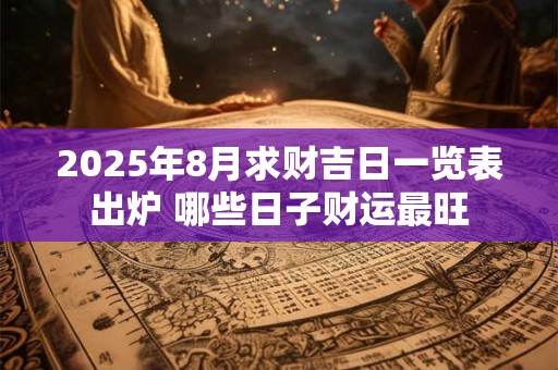 2025年8月求财吉日一览表出炉 哪些日子财运最旺