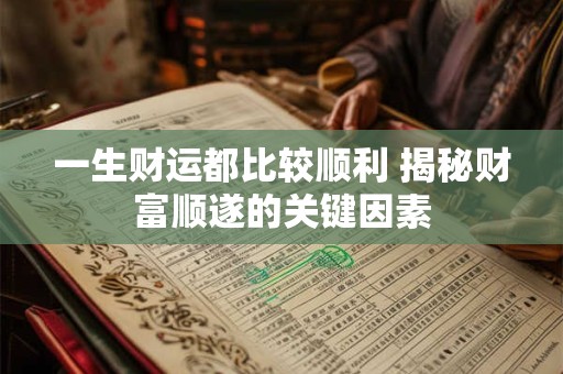 一生财运都比较顺利 揭秘财富顺遂的关键因素