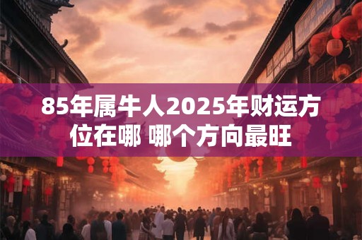 85年属牛人2025年财运方位在哪 哪个方向最旺