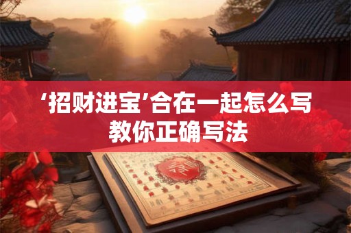 ‘招财进宝’合在一起怎么写 教你正确写法