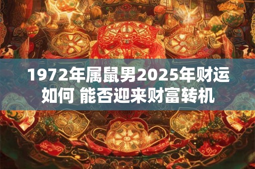 1972年属鼠男2025年财运如何 能否迎来财富转机