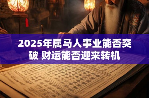 2025年属马人事业能否突破 财运能否迎来转机