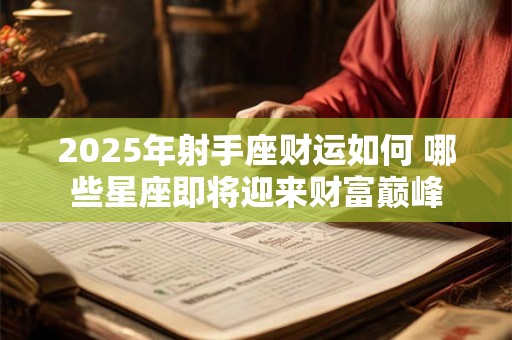 2025年射手座财运如何 哪些星座即将迎来财富巅峰