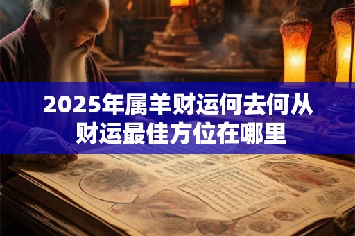 2025年属羊财运何去何从 财运最佳方位在哪里
