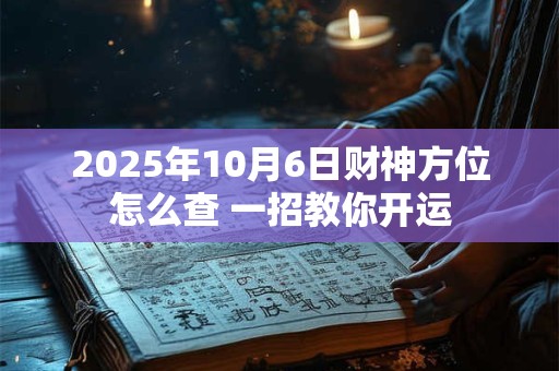 2025年10月6日财神方位怎么查 一招教你开运