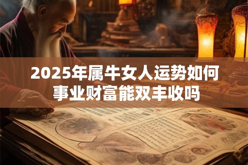 2025年属牛女人运势如何 事业财富能双丰收吗