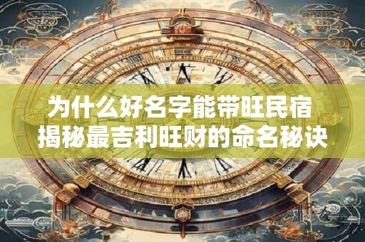 为什么好名字能带旺民宿 揭秘最吉利旺财的命名秘诀