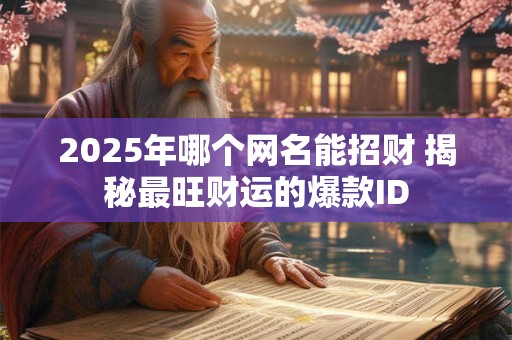 2025年哪个网名能招财 揭秘最旺财运的爆款ID