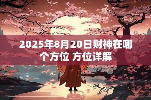 2025年8月20日财神在哪个方位 方位详解