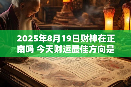 2025年8月19日财神在正南吗 今天财运最佳方向是