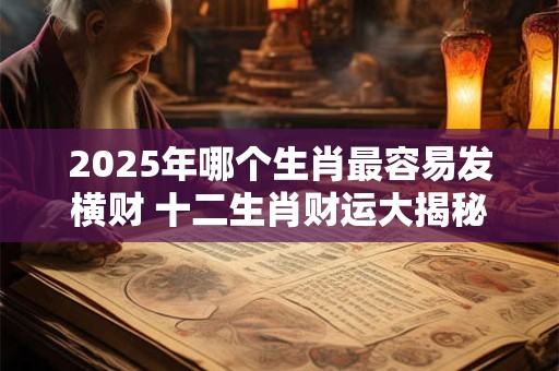 2025年哪个生肖最容易发横财 十二生肖财运大揭秘