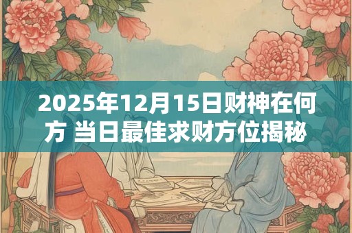 2025年12月15日财神在何方 当日最佳求财方位揭秘