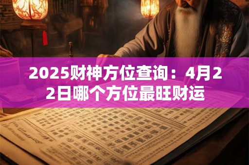 2025财神方位查询：4月22日哪个方位最旺财运