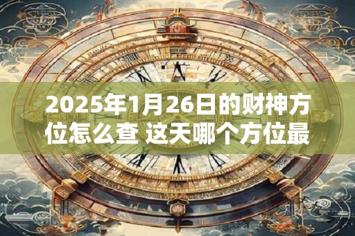 2025年1月26日的财神方位怎么查 这天哪个方位最招财