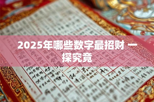 2025年哪些数字最招财 一探究竟