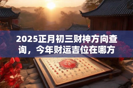 2025正月初三财神方向查询，今年财运吉位在哪方