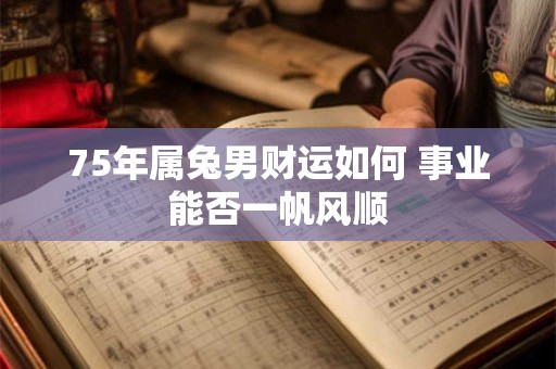 75年属兔男财运如何 事业能否一帆风顺