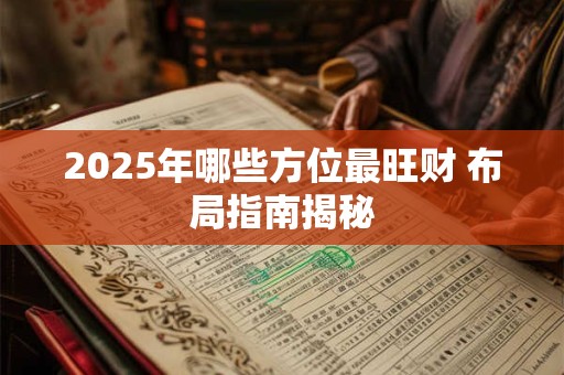 2025年哪些方位最旺财 布局指南揭秘