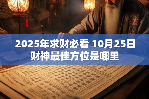2025年求财必看 10月25日财神最佳方位是哪里