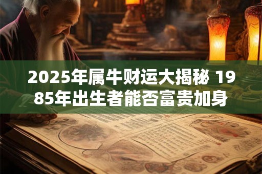 2025年属牛财运大揭秘 1985年出生者能否富贵加身