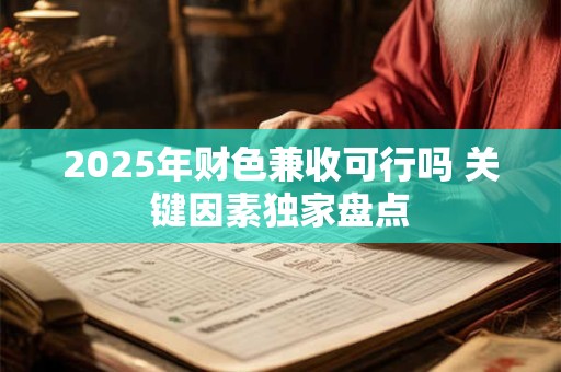 2025年财色兼收可行吗 关键因素独家盘点