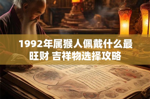 详细阅读:1992年属猴人佩戴什么最旺财 吉祥物选择攻略 1992年属猴人佩戴什么最旺财 吉祥物选择攻略